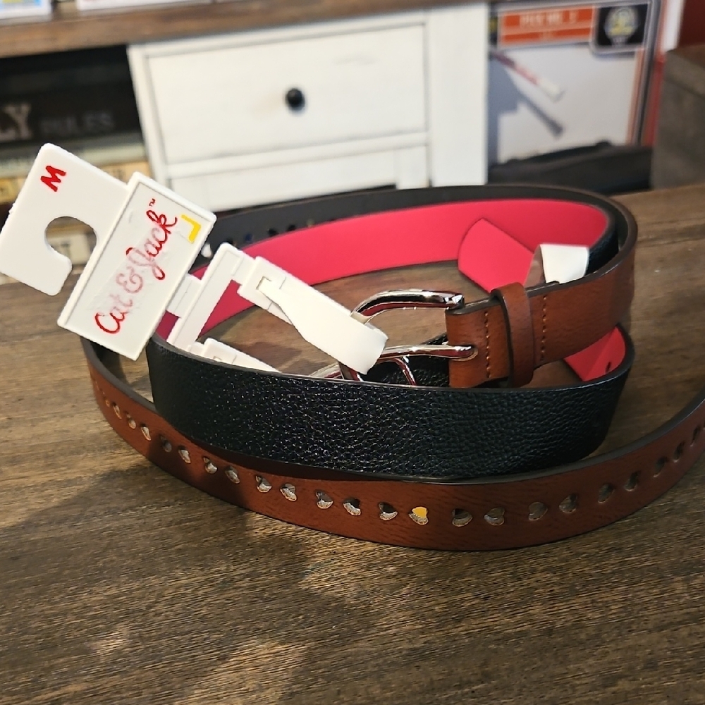 Cat & Jack Black, and Brown Belt Set